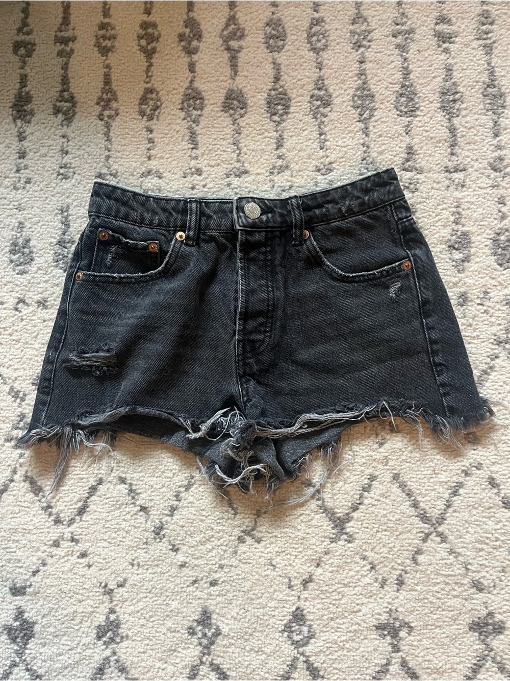 Zara Black Denim Cutoff Shorts